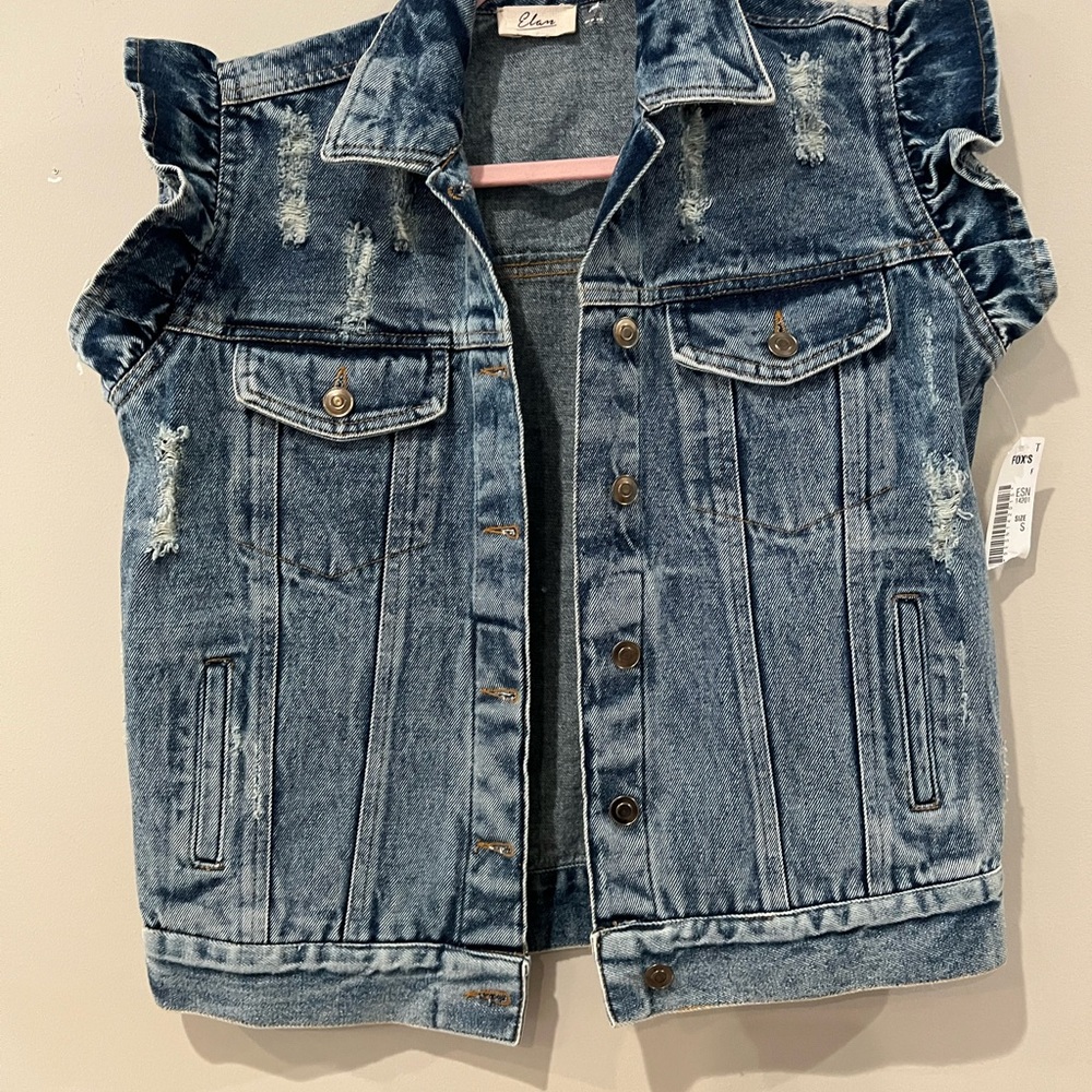 Elan Distressed Denim Vest